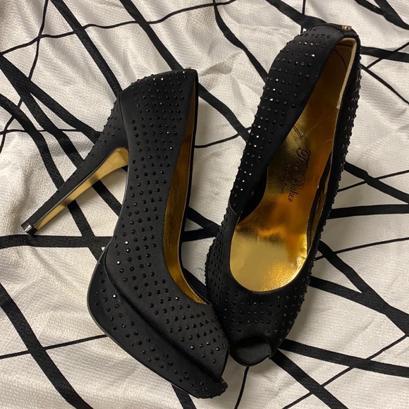 Ted Baker Shoes - TedBakerStunningSparklingBlackCrystals GoldLining Too Gorgeous to Describe!